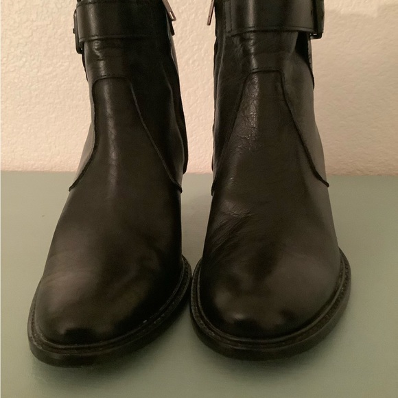 Helmut Lang Black Leather Ankle Size 37 1/2 Boots Made In Italy! - Picture 2 of 11
